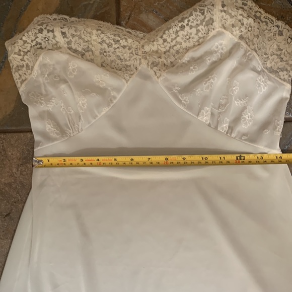 lace slip light pastel sea green blue - M - size 34 vintage - Picture 7 of 11